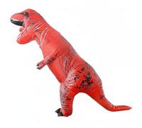 Chatonshen Kids Inflatable Suit Dinosaur Costume Full Body Outfit Built In Fan Shape Bold Dinosaur Presence Memorable Photos Suitable for Parties Stage Shows, Red, Adult 150-190CM