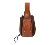 Chatonshen Medieval Belt Bag PU Leather Purse with Drawstring Closure Suitable for Cosplay Drama Ph, Brown