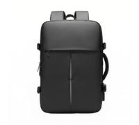 Chatonshen Men Travel Carryall Laptop Backpack Computer Bag Daypack Offering Expandable Packing Room USB Charging Concept and Structured Shape suitable for, Black, Fashion Black - No Logo, 16 Inch