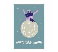 Chatonshen Naughty Birthday Greetings Card For Her British Imported Congratulations Blessing Card With Specialty Suitable For Couple Celebration Party Wishes, Over the Moon