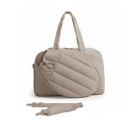 Chatonshen Padded Sports Racket Case With Detachable Shoulder Strap And Armored Protection For Men Women Court Gym Training Equipment Storage, 42 L, Beige, Camel