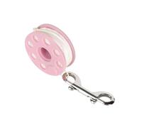 Chatonshen Scuba Diving Reel, Diver's Finger Spool Reel, Portable with Double End Snap And Braided Nylon Line in PP Frame for Use for Wreck, Pink