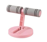 Chatonshen Sit Up Bar Floor Suction Cup Foldable Abdominal Exerciser Foot Holder Assistant Device with Soft Foam PP Material Suitable for Men Women Home Workout, Pink Round