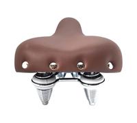 Chatonshen Vintage Bike Saddle Classic Comfortable Seat with PU Leather Wide Cushioned Saddle And Adjustable Gear Side Clamp for Stable Angle suitable, Dark Brown
