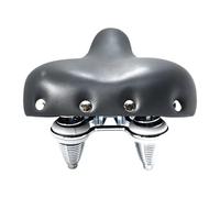 Chatonshen Vintage Bike Saddle Classic Comfortable Seat with PU Leather Wide Cushioned Saddle And Adjustable Gear Side Clamp for Stable Angle suitable, Dark Gray