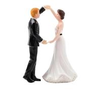 Chatonshen Wedding Cake Figurine Bride And Groom Topper Figurine Ornament Keepsake Resin Material Hand Painted Stable Weight Suitable for wedding cakes reception