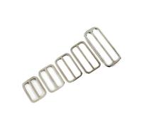 CHATROOM 5/10Pcs 25-38mm Metal Slide Buckles Bag Strap Belt Webbing Rectangle Slider Loop Ring Adjust Leather Craft Accessory (Color : Silver, Size : 30mm-5Pcs)