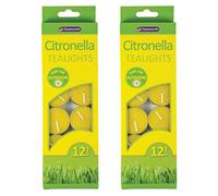 Chatsworth 2 x 12Pk Citronella Tealights Anti Mosquito Bug Insect