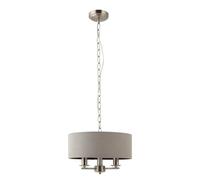 Chatsworth - Brushed Chrome Semi Flush Light with Slate Grey Shade