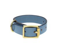 Chatsworth The Dog Blue English Leather Brass Buckle 2cm Collar D - Medium 30-40cm CDG-024