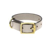 Chatsworth The Dog Grey English Leather Brass Buckle 2cm Collar D - Small 20-30cm CDG-015