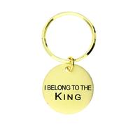 Chatsworth The Dog plated Brass "I Belong To The King" Keyring D - Brass CDG-063