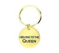 Chatsworth The Dog Plated Brass "I Belong To The Queen" Keyring D - Brass CDG-060