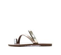 CHATTAWAK Gold/Copper/Silver Women's Summer Metal Sandals, Silver, 7 UK
