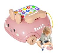 Chatter Phone Toy - Pretend Telephone, Puzzle Game | Interactive Storytelling Playset With Wheels Bunny Style And Music, Durable ABS Build For Kids Boys Girls, Educational, Imaginative Fun