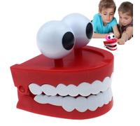 Chatter Teeth Wind up Toy - Funny Fidget Chattering Teeth Toy with Eyes, Novelty Tabletop Ornament for Children and Adults Gag Joke for Bedroom, Study Room Durable Portable Lightweight Compact