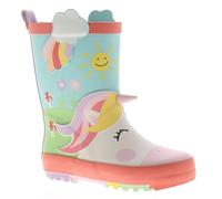 Chatterbox Wynsors Fun 3D Kids Wellies - Waterproof, Warm & Comfortable Rubber Boots with Handles, Removable Insock & Non-Slip Tread for Toddler & Junior Boys Girls Pink 11 Child UK
