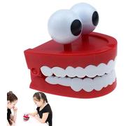 Chattering Teeth - Funny Jumping Teeth Toy | Chomping Teeth Joke False Teeth Wind Up Toys | Tabletop Ornament Gag Joke for Adults and Children Chatter Teeth with Eyes