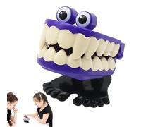 Chattering Tooth Clockwork Toy, Chattering Teeth Legged Robot Plaything Walking Teeth, Funny Clockwork Winding with Eyes Jumping Teeth Ghost Tooth Toy, Pop-Up Tooth Toy Carnival Present