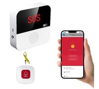 Chatthen Personal Alarm, Wireless Portable Caregiver Pager Alarm System, Personal Alarms for Elderly, 1 Receiver & 1 Call Button, Compatible with Tuya/Smart Life APP (Only Supports Wi-Fi 2.4GHz)