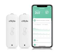 Chatthen WiFi Room Thermometer, Humidity Meter with Smart Alert, Data Storage and Calibration, Smart Thermometer for Bedroom, Baby Room, Warehouse, Cellar, Greenhouse, White 2 Pack