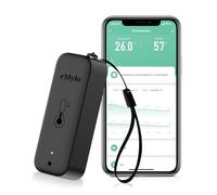 Chatthen WiFi Room Thermometer, Humidity Meter with Smart Alert, Data Storage and Calibration, Smart Thermometer for Bedroom, Baby Room, Warehouse, Cellar, Greenhouse, Black 1 Pack