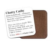 Chatty Cathy Personalised Dictionary Definition Coaster Novelty Yorkshire Accent Words Funny Be Reight Chuffed Nora Ey Up! Duck Mardy Bum Flippn' Eck Home Kitchen Gift Present