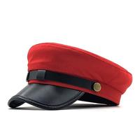 Chauffeur Hat for Men Women Classic Vintage Newsboy Cap Costume Hats Beret Cap, Red, One size