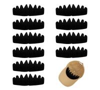 ChauLanBow 10 PCS Black Baseball Caps Inserts, Washable Hat Liner, Flexible Sweat Pads for Bump Caps for Men Women, Reusable Hat Felt Shapers