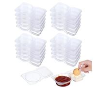 ChauLanBow 20 PCS Reusable Snack Containers, Double Compartment Snack Pot, Snack Box With Compartments, Small Food Containers With Lids for Snacks Dips Takeout Travel and Outdoor Camping
