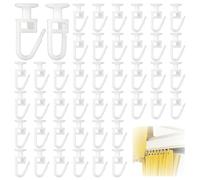 ChAusa 125 Pcs Curtain Hooks White Plastic Curtain Track Glider Hook 11mm x 25mm Premium & Heavy Duty Drapery Hooks for Windows, Doors, Shower Curtains - Fits All Types of Curtains