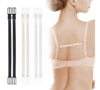 ChAusa 15 Pcs Bra Strap Holder Women's Adjustable Bra Strap Holder Connection Strap Racer Back Conceal Bra Straps Elastic Soft and Non-slip Fits all Cup Sizes(Black/Flesh/White)