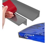 ChAusa 1M Wet Room Floor Barrier Self-Adhesive Shower Threshold Water Dam Shower Tray Seal Foldable Shower Water Barrier for Showers and Sinks Wet and Dry Stopper Tub Edge Decorative Water Dam (Grey)