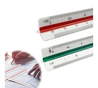ChAusa 2 Pcs 12 Inch Scale Ruler Plastic Triangular Scale Ruler Metric 1:20, 1:25, 1:50, 1:75, 1:100, 1:125 Standard Rule for Architects, Students, Draftsman and Engineers-Black