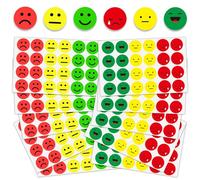 ChAusa 2400 Pcs Smile Stickers 2.5cm Happy/Sad Smiling Face Stickers Emotions Stickers Round Red Yellow Green Traffic Light Smiley Face Stickers Kids Reward Stickers for Teachers, Parents