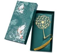 ChAusa Bookmark Hollow Trim, Gold Book Mark Dandelion Tassel for Book Club