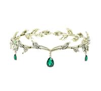ChAusa Goddess Tiara Crown Vintage Wedding Tiaras Women's Crown Forest Elf Princess Headdress Crystal Rhinestone Wedding Head Fairy Dress Accessories for Bride Bridesmaid Girls