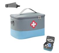 ChAusa Large Capacity Medicine Bag, Portable First Aid Bag, Waterproof Travel First Aid Kit, for Home Medication Organizer Physician, Office, Travel, Camping, Hiking (Gray Blue)