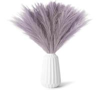 ChAusa Pampas Grass Fluffy 30 Pcs Artificial Pampas Grass 21.65''/55CM Faux Pampas Grass Decor Boho Home Decor for Wedding, Living Room, Bedroom, Office, Floor Vase (Lilac)