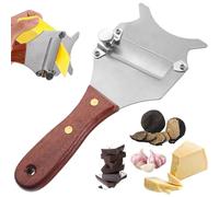 ChAusa Stainless Steel Truffle Slicer Professional Flat Truffle Shaver with Adjustable Blade and Wooden Handle Multifunctional and Durable Kitchen Cutter for Truffle, Chocolate and Cheese Slicing