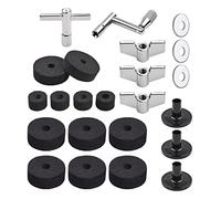 Chavisenty 23Pcs Cymbal Replacement Accessories Drum Parts with Cymbal Stand Felts Drum Cymbal Felt Pads Include Wing Nuts Washers