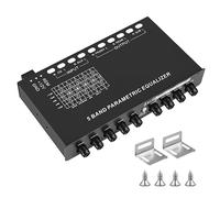 Chavisenty 5-Band Car Audio Equalizer, Adjustable 5 Bands EQ Car Amplifier Graphic Equalizer with CD/AUX Input Select Switch,Black