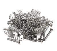 Chavisenty 50pcs Chrome Single Coil Pickup Screws & Adjust Height Springs For
