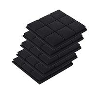 Chavisenty Acoustic Foam Panels, 5 Pack 30x30x5cm Mushroom Studio Wedge Tiles, Sound Panels Sound Proof Foam Panels,Black