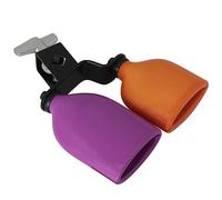 Chavisenty Bicolor Cowbell For Drum Set High And Low Tones Double Mounted Bell Kit Percussion Instruments Medium Size Easy To Use +Orange