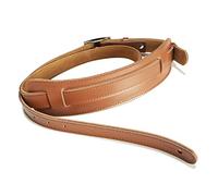 Chavisenty Leather and Metal Buckle Electric Guitar Strap Belt Shoulder Pad Adjustable Vintage Guitar Straps-Brown Color
