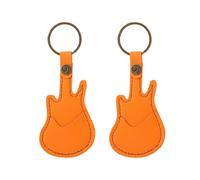 Chavisenty Leather Guitar Picks Case Guitar Pick Holders with Keyring Guitar Plectrums Bag for Guitar Pick Bag Gift Orange Yellow
