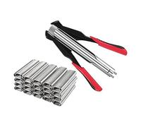 Chavisenty Pig Pen Clamp Kit Fencing Manual Clamp Nailer with 2500 Pieces C7 Pig Pen C Clamp for Animal Wire Fence Bird Cage Easy to Use
