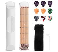 Chavisenty Pocket Guitar Practice Neck, Guitar Trainer 6 Fret Portable Guitar Chord Practice Tool for Beginner