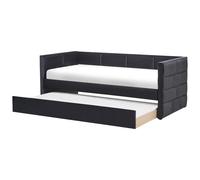 Beliani Trundle Bed Velvet Chavonne 90 X 200 Cm (Eu Single) Black